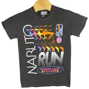 Naruto Shippuden Ripple T-Shirt S Hidden Leaf Village Black MulticolorCotton